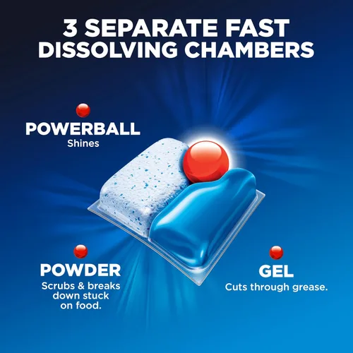 Vista 3 de Finish Quantum Cápsulas para Lavavajillas, Detergente Jabón para Lavavajillas Sin Pre-Enjuague Remueve Manchas y Grasa Secas de 24 Horas, Dejando un