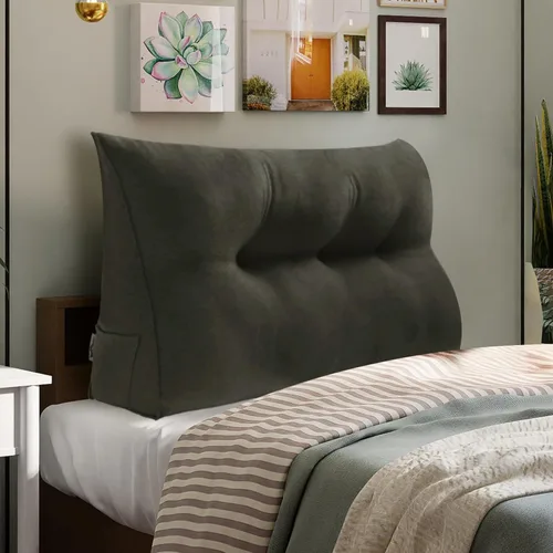 Vista 59 de WOWMAX - Almohada grande triangular con respaldo para cabecera, almohada de posicionamiento para lectura en forma de cuña, con funda extraíble