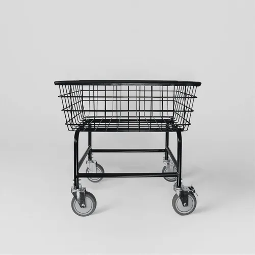 Vista 10 de Carro de lavandería comercial LVP Work Horse con asa extraíble 2.85 bushels (Negro, Extra grande)