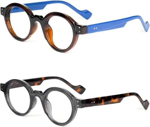 Vista 8 de Round Small Frame Reading Glasses for Women Readers for Men Blue Light Blocking Retro