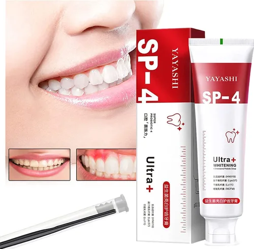 Vista 6 de SP-4 Pasta de dientes probiótica para eliminar manchas y blanquear - Ultra+, SP-4 Ultra Pasta de dientes blanqueadora, pasta de dientes blanqueadora