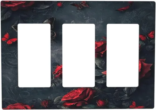 Vista 112 de Cubiertas de salida de arte abstracto, castillo mágico, cielo estrellado, 1 palanca, 1 combinación de balancines, placa decorativa de pared, placas