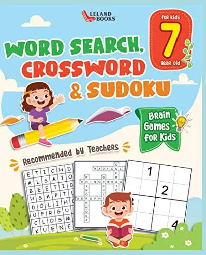 Brain Games for Kids Word Search, Crossword & Sudoku for 7 year old
