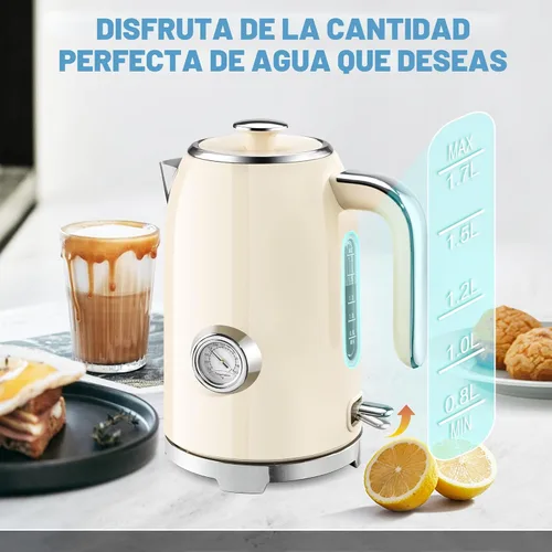 Vista 6 de SUSTEAS Hervidor eléctrico – Hervidor de té caliente de 57 onzas con termómetro, olla de té de acero inoxidable de calentamiento rápido de 1500 W