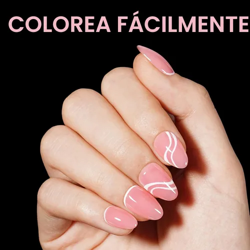 Vista 6 de AILLSA Puntas de uñas de bailarina, puntas de uñas de gel transparente