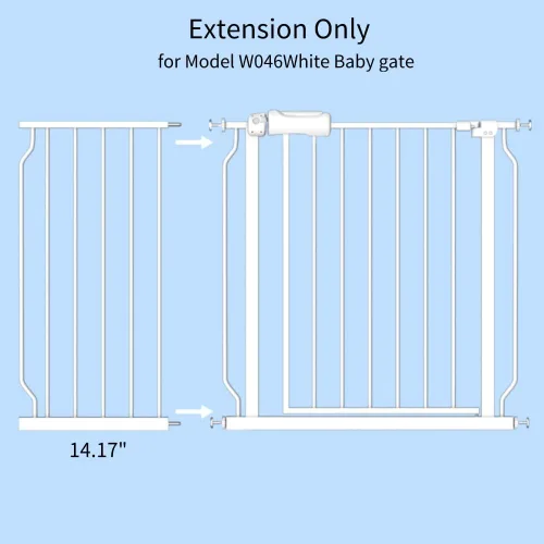 Vista 3 de Fairy Baby Fairy Baby Walk Through Baby Gate - Extensión de puerta de seguridad infantil blanca con cierre automático