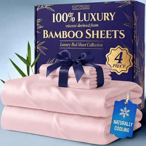 Vista 22 de DECOLURE Sábanas 100% Viscosa Derivada de Bambú Tamaño Individual - Sábanas de Lujo de 3 Piezas Naturalmente Refrescantes, Juego de Cama Ultra Suave
