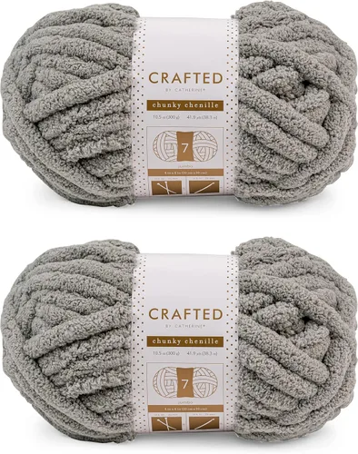Vista 65 de Crafted By Catherine Hilo de Chenille Grueso - Paquete de 2 (8 oz / 227 g, 31.7 Yardas Cada Madeja), Beige, Calibre 7 Jumbo