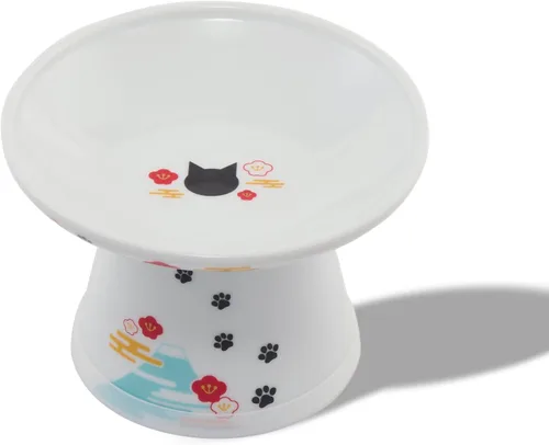 Vista 19 de Necoichi Cuenco elevado de comida para gatos sin estrés, elevado, prevención de reflujo, apto para lavavajillas y microondas, vendedor número 1