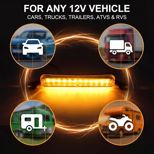Vista 2 de ANKIA - Luz universal de 12 LED para matrícula, lámpara de marcha atrás, luces traseras para automóvil, remolque, UTV, ATV, camión, RV, barco
