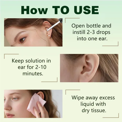 Vista 7 de Gotas para el cuidado de los oídos, fórmula suave, ingredientes naturales, alivia el tinnitus desbloqueando secreciones para la higiene diaria