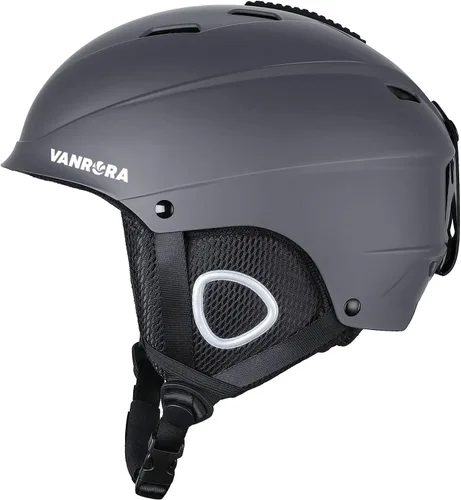 Vista 16 de VANRORA Casco de esquí, casco de snowboard para hombres y mujeres, ventilación con control de clima, ajuste de esfera, compatible con gafas, forro