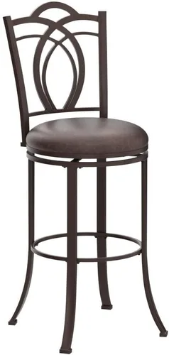 Vista 4 de Linon Taburete de bar giratorio de metal marrón café de 30