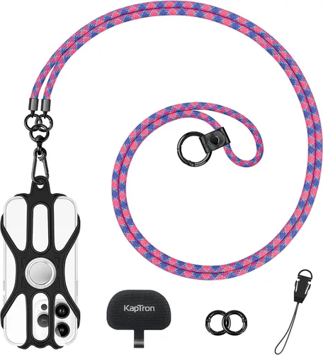 Vista 11 de Kaptron Cordón universal para teléfono celular: correa cruzada ajustable para teléfono celular con soporte de silicona para teléfono y correas