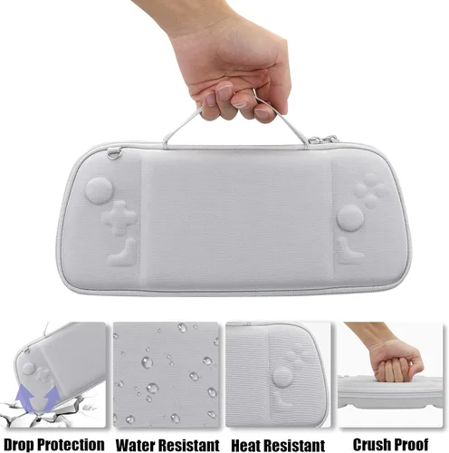 Vista 5 de Aenllosi Hard Travel Case for Hori Nintendo Switch Split Pad Pro Handheld Controller-White(Only Case)