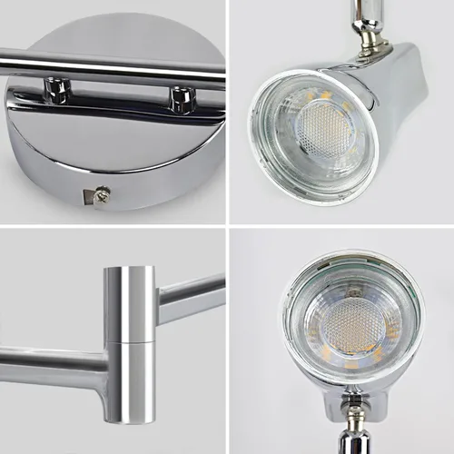 Vista 7 de DLLT - Kit moderno de iluminación LED de pista, 6 luces ajustables decorativas para riel, foco de techo o pared de montaje empotrado de 6 vías