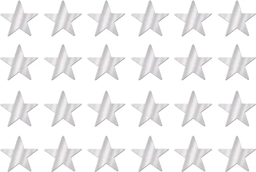 Vista 13 de Beistle 72 piezas de recortes de papel de estrella plateada para tablón de anuncios, aula, fiesta de cumpleaños, decoración de pared, 5 pulgadas