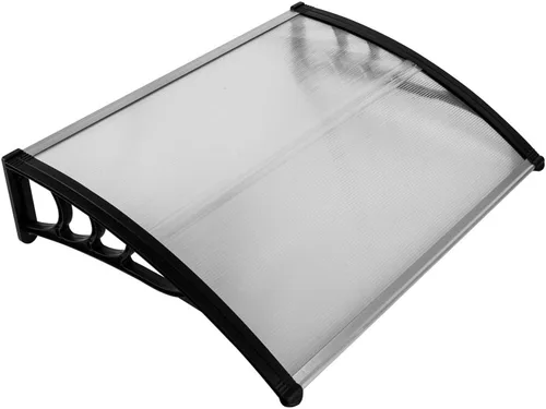 Vista 14 de 2 toldos para ventana de puerta de 40 x 32 pulgadas, cubierta de policarbonato para puerta de entrada, toldo de patio al aire libre, toldo voladizo