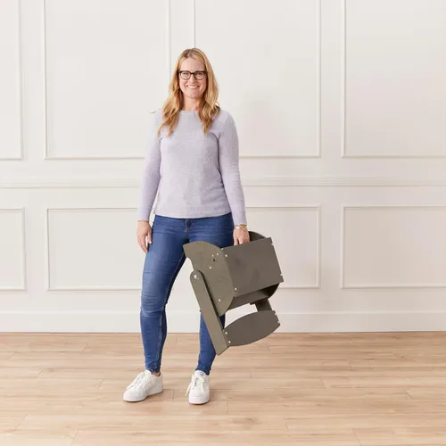 Vista 10 de ECR4Kids Taburete y silla Flip-Flop, muebles para niños, gris lavado