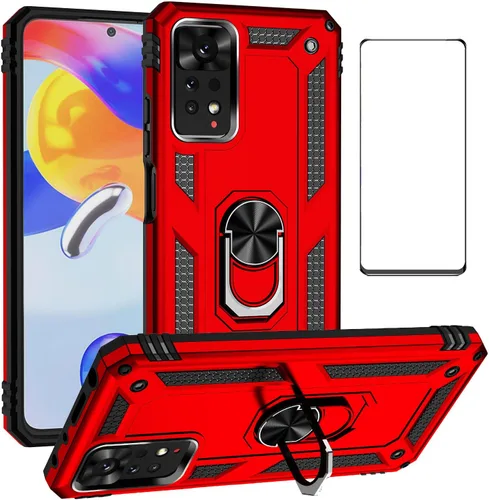 Vista 67 de Funda para Xiaomi POCO X3 NFC /X3 Pro con protector de pantalla, armadura de protección militar híbrida resistente a prueba de golpes, funda Negro