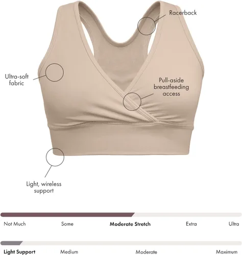 Vista 2 de Kindred Bravely Sujetador de enfermería con espalda cruzada de rizo francés para maternidadlactancia