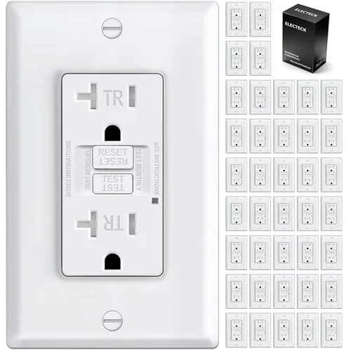 Vista 12 de ELECTECK - Paquete de 10 salidas GFCI de 20 amperios, resistente a manipulaciones (TR), receptáculos GFI de autocomprobación con indicador LED
