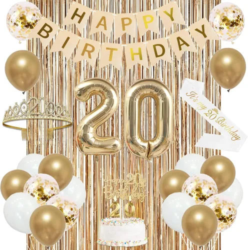 Vista 17 de Trgowaul Decoraciones de 9º cumpleaños para niñas, pancarta, banda y corona, decoración de pastel, globo de número 9, cortinas de flecos