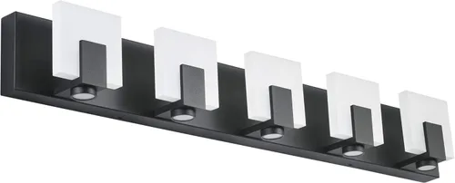 Vista 11 de SOLFART Lámparas de tocador de baño regulables sobre el espejo, 2 luces, luces LED modernas para baño, modernas con focos, luces negras mate