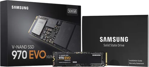 Vista 9 de SAMSUNG (MZ-V7E500BW) 970 EVO SSD 500GB - Unidad interna de estado sólido con interfaz M.2 NVMe con tecnología V-NAND, negro/rojo