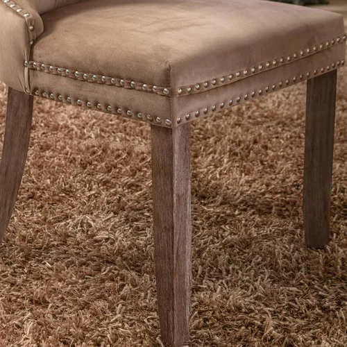 Vista 43 de Juego de 2 sillas de comedor modernas para sala de estar, cocina, patas de madera maciza, cojín acolchado de tela de lino, asiento y respaldo