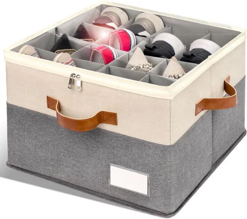 Organizador de zapatos para armario, contenedores de almacenamiento de zapatos plegables con cubierta transparente, soporte para zapatos que ahorra