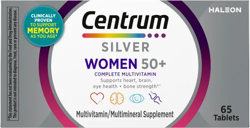 Vista 14 de Centrum Silver - Multivitamínico para mujeres 50 Plus, suplemento multivitamínico/multimineral con vitamina D3, vitaminas B, ingredientes sin OMG