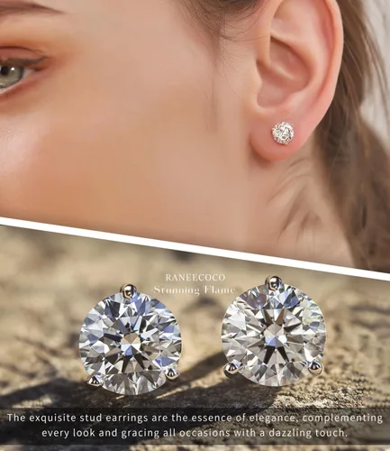 Vista 6 de Aretes tipo dormilona Stunning Flame de plata chapada en oro de 18 quilates y con diamantes de imitación de circonia cúbica