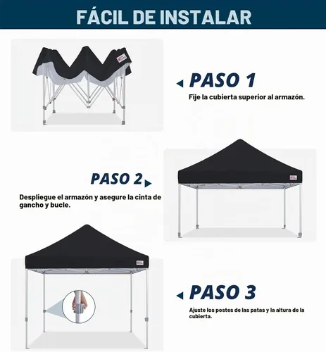 Vista 8 de MASTERCANOPY Carpa Plegable de Grado Comercial 10x10 pies Refugio Instantáneo (Gris)