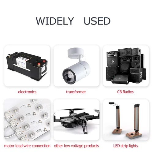 Vista 6 de Cable eléctrico de calibre 18 AWG de 2 pines, cable de luz LED de CC de 12 V, cable de cobre de conexión automática, con carrete para lámpara LED