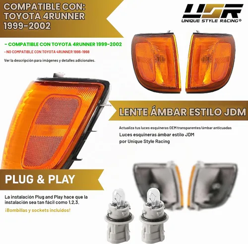 Vista 5 de USR DEPO 96-02 Luces traseras para 4Runner - Rojo/Transparente Plug and Play TODOS LOS LED INCLUIDOS Juego de lámparas traseras