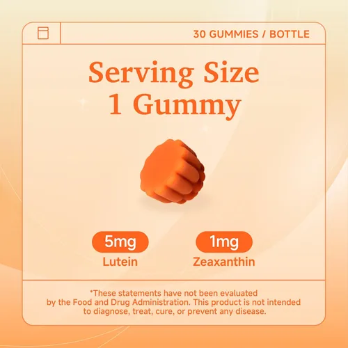 Vista 7 de Gomitas de luteína, suplementos de apoyo para la visión con protección contra la luz azul, 30