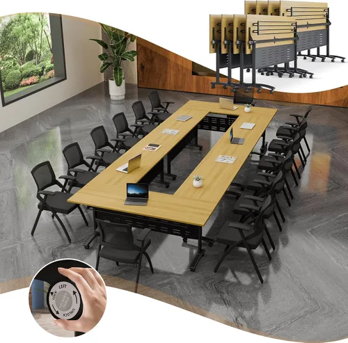 Vista 75 de Mesa de conferencias plegable, mesa de sala de conferencias con ruedas, mesa de conferencias plegable modular, mesas de reuniones de entrenamiento