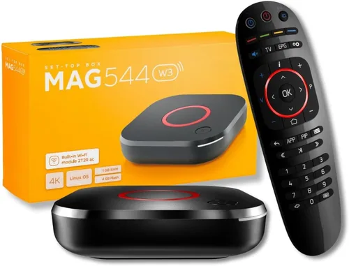 Raxxio MAG544w3 Set-Top Box - Reproductor multimedia de transmisión 4K HDR, salida HDR 4K, Amlogic S905Y4, Linux 4.9, Wi-Fi de doble banda, cable