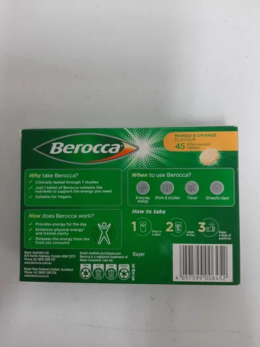 Vista 2 de Berocca Energy Vitamin B & C Mango & Orange Flavour efervescentes tabletas 45