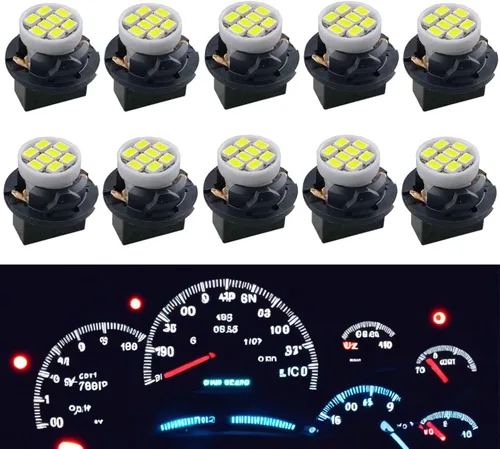 Vista 13 de T10 194 168 Bombillas LED para instrumentos de tablero azul con enchufe de bloqueo giratorio, extremadamente brillante, panel de instrumentos T10