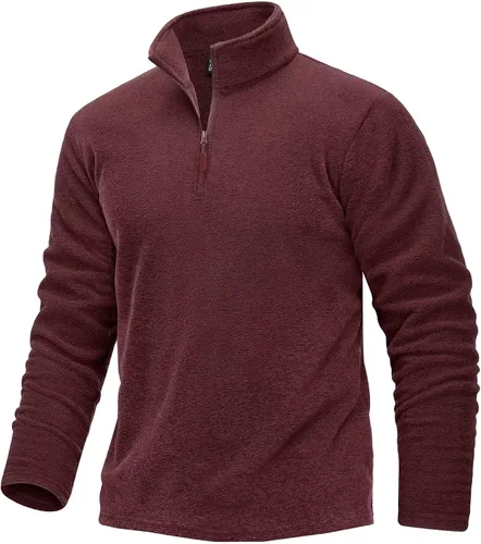 TACVASEN Sudadera de manga larga con cremallera de un cuarto para hombre, sudadera de golf con cremallera de 14 para hombre, suéter térmico con