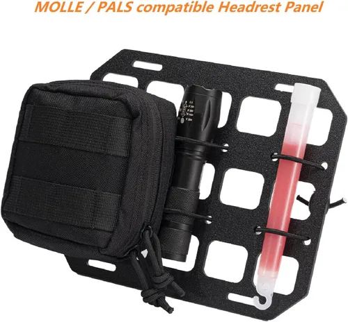 Vista 3 de TACNEX Organizador de Reposacabezas de Automóvil Panel MOLLE para Respaldo de Asiento de Vehículo Bolsa EDC Funda Portaherramientas Soporte