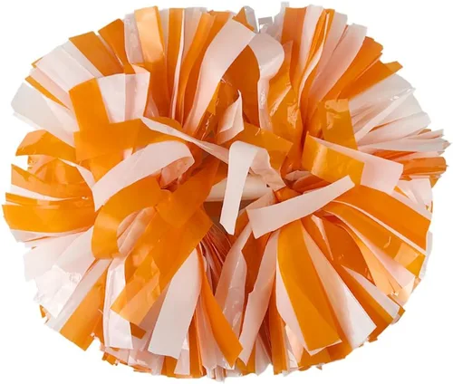 Vista 5 de Hooshing - Paquete de 2 pompones de animadora con mango tipo bastón, pompones para espíritu de equipo, deportes, bailes, animación, para niños