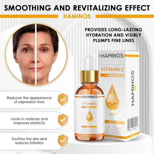 Vista 5 de Suero de vitamina C de 1.7 fl oz – Ilumina, reafirma e hidrata con niacinamida, ácido hialurónico y péptidos – Anti-manchas oscuras