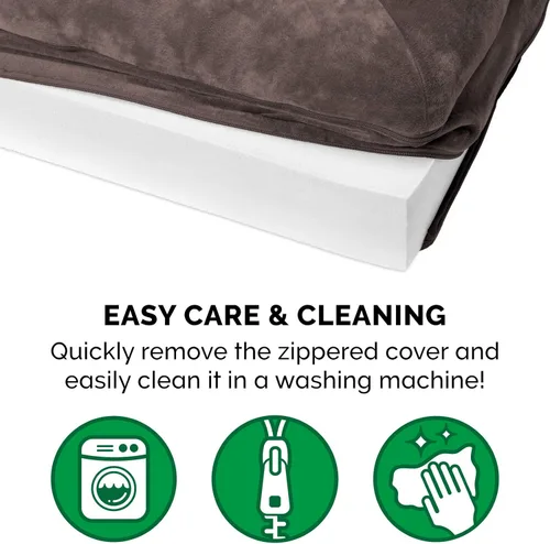 Vista 211 de Furhaven - Cama ortopédica para perros, estilo sofá, acolchada, con funda extraíble y lavable, color gris hierro, tamaño jumbo plus (XXL)