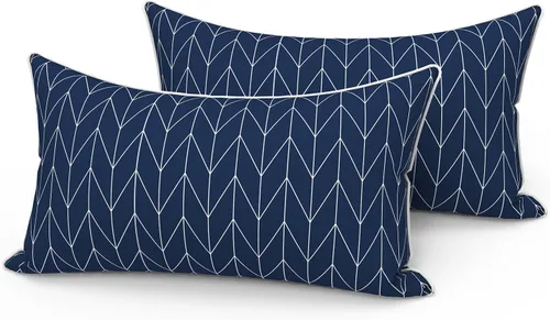 Vista 48 de LVTXIII - Juego de fundas para cojines de sofá o sillón de exteriores, para lumbar, no se decoloran, 2 unidades de 12" x 20", con relleno, estampado