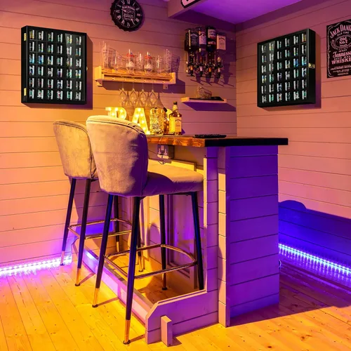 Vista 4 de TJ.MOREE Vitrina de cristal con 36 ranuras para montaje en pared con puerta con cerradura, color negro