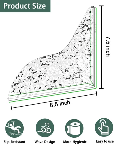 Vista 2 de Protector contra salpicaduras de ducha, 2 piezas, protector de agua acrílico autoadhesivo para baño y bañera para mantener el agua en la ducha