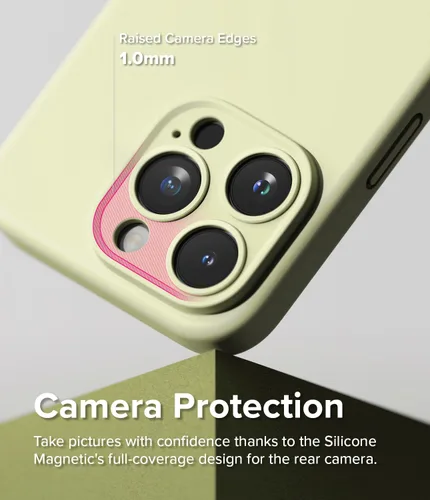 Vista 5 de Ringke Funda magnética de silicona compatible con MagSafe diseñada para iPhone 15 Pro Max, se siente aterciopelada, ligera, delgada, linda, suave